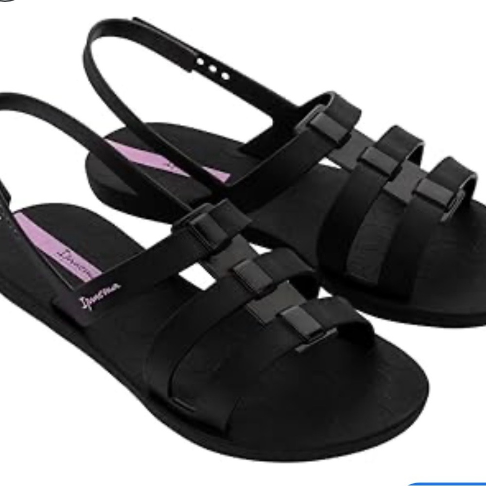 Ipanema Kids Black Go‎ Style PVC Water Resistant Adjustable Strappy Sandal Sz 13